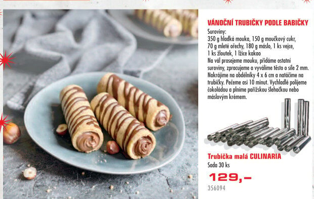 Trubičky na pečení Culinaria