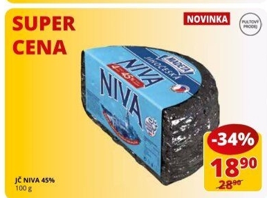 Sýr Niva Jihočeská 45% Madeta