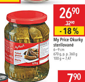 Okurky sterilované My Price