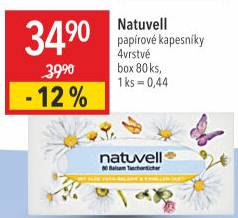 Papírové kapesníčky 4vrstvé Natuvell - box