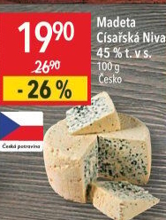 Sýr Niva Císařská 45 % Madeta