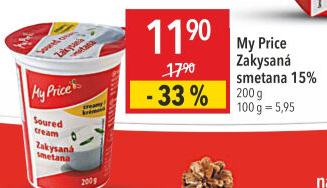 Zakysaná smetana 15% My Price