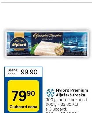 Aljašská treska filé bez kosti mražené Premium Mylord