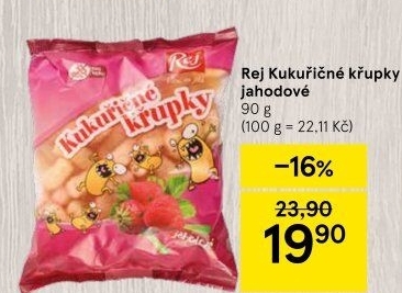 Křupky kukuřičné ochucené bez lepku Rej