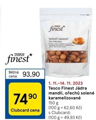 Ořechy karamelizované Tesco Finest