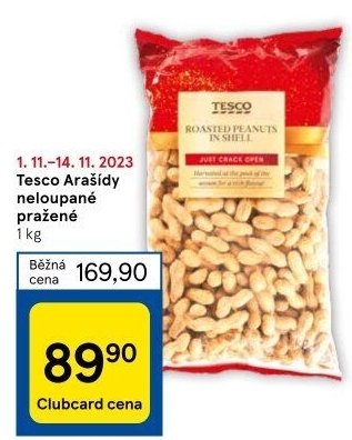 Pražené arašídy Tesco