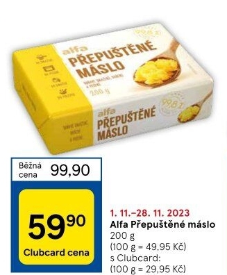 Přepuštěné máslo Alfa