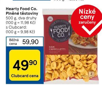 Těstoviny plněné Tesco Hearty Food