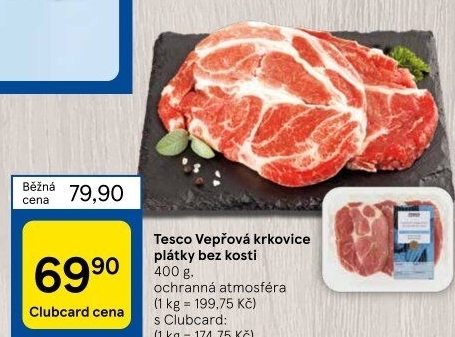 Vepřová krkovice bez kosti Tesco