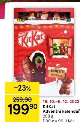 Adventní kalendář Kit Kat Nestlé