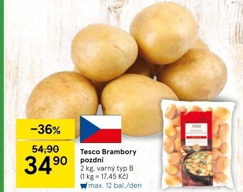 Brambory konzumní pozdní Tesco