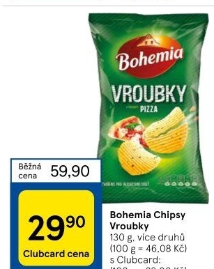 Chipsy Vroubky Bohemia Chips