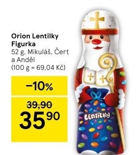 Čokoládový Mikuláš s lentilkami Orion