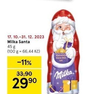 Čokoládový Santa Milka