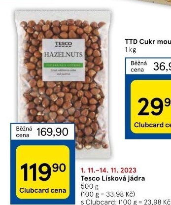 Lískové ořechy Tesco