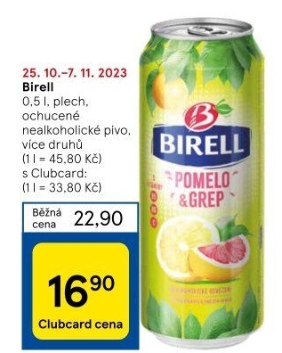 Nealkoholické pivo ochucené Birell