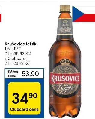 Pivo světlý ležák Krušovice