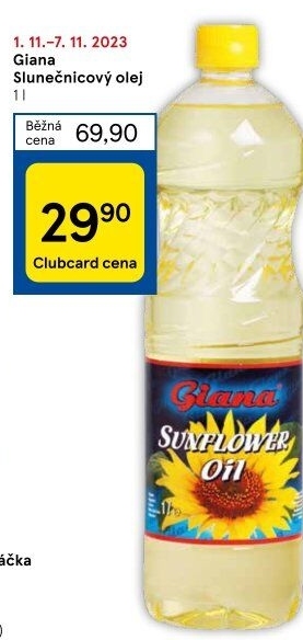 Slunečnicový olej Giana