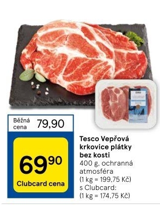 Vepřová krkovice bez kosti Tesco