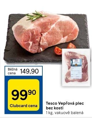 Vepřová plec bez kosti Tesco