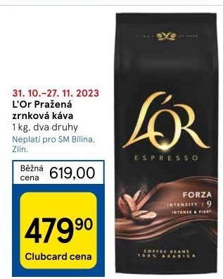 Zrnkové kávy L'