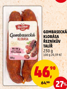 Gombasecká klobása Řezníkův talíř