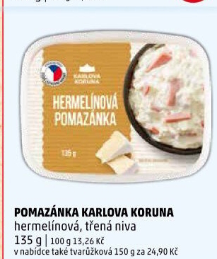 Hermelínová pomazánka Karlova Koruna