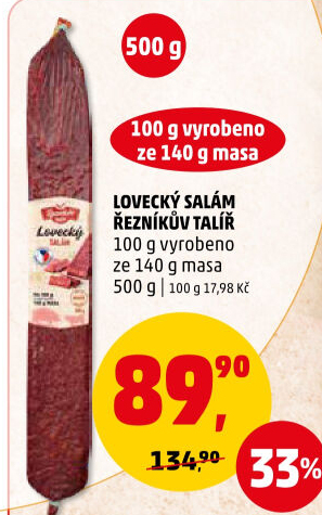 Salám lovecký Řezníkův talíř