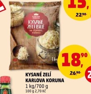 Zelí bílé kysané Karlova Koruna