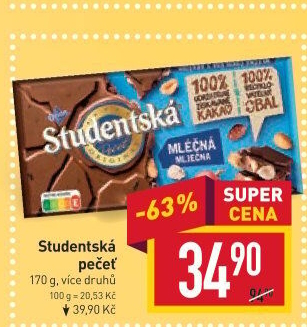 Čokoláda Studentská pečeť Orion