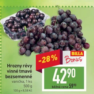 Hrozny tmavé bezsemenné
