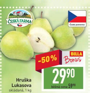 Hrušky zelené Lucasova Česká Farma