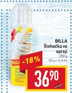 Šlehačka ve spreji Billa