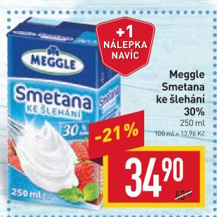 Smetana ke šlehání trvanlivá Meggle 30%