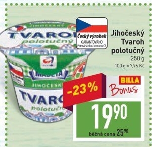 Tvaroh polotučný Jihočeský Madeta