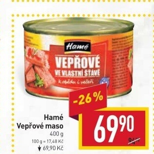 Vepřové maso ve vlastní šťávě Hamé