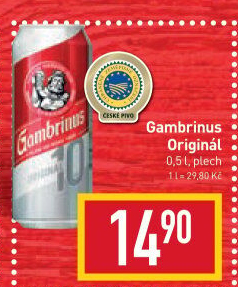 Pivo světlé výčepní Originál 10° Gambrinus