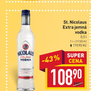 Vodka extra jemná St. Nicolaus
