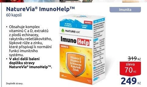 Doplněk stravy ImunoHelp NatureVia Swiss