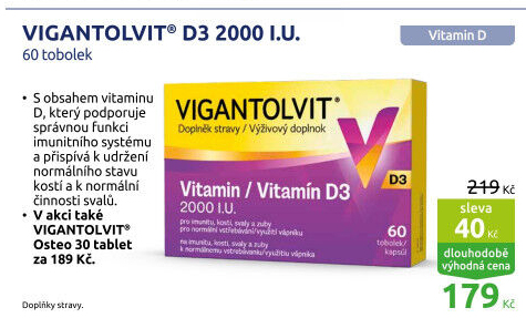 Doplněk stravy tobolky Vigantolvit D3