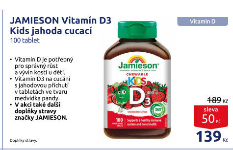 Doplněk stravy Vitamíny D3 Kids Jamieson