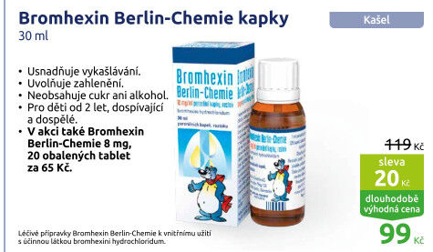 Kapky k léčbě dýchacích cest 12 BC Bromhexin