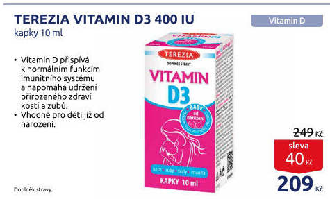 Kapky Vitamin pro děti D3 Baby Terezia