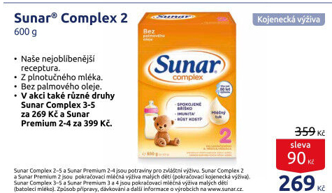 Kojenecká výživa Sunar Complex