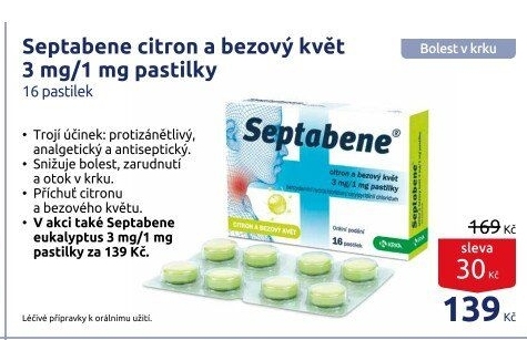 Pastilky proti bolesti v krku Septabene
