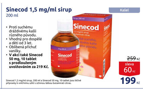 Sirup proti kašli Sinecod