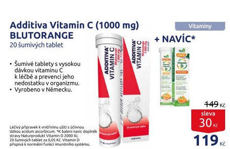 Šumivé tablety Vitamin C Additiva