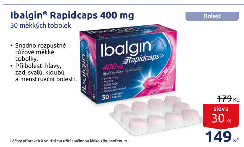 Tablety proti bolesti Rapidcaps Ibalgin