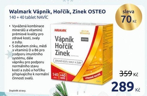 Doplněk stravy Vápník hořčík zinek Osteo Walmark