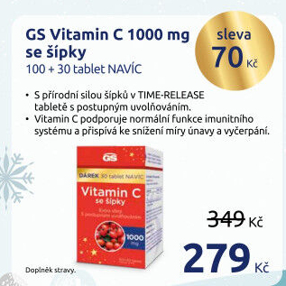 Doplněk stravy Vitamin C 1000 se šípky GS